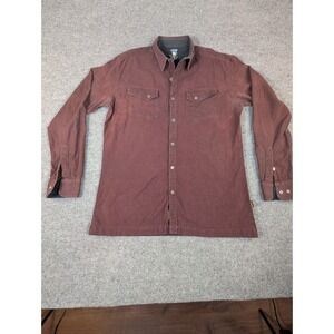 Kuhl Mens Long Sleeve Button Down Shirt Burgundy Maroon Cotton Large #2336